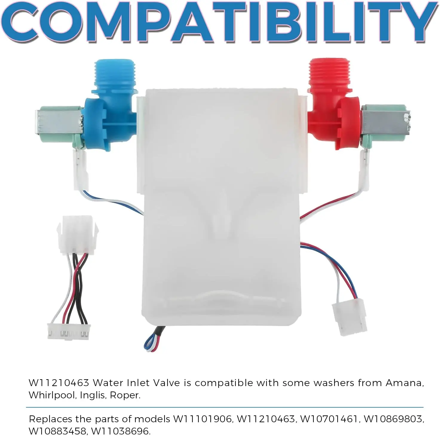 W11101906 W11210463 Valve D'entrée D'eau En Plastique Pour Laveuse électrique 11 - Foto 3