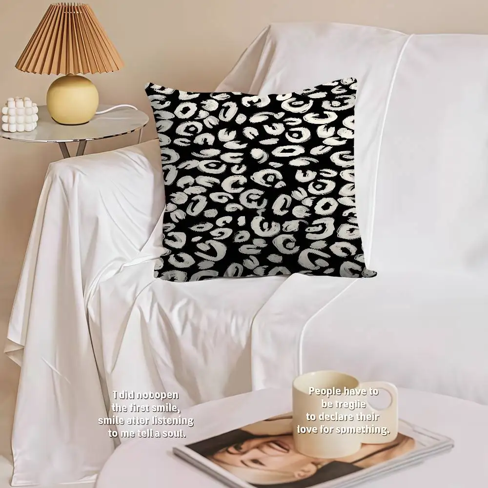 أسود أبيض مجردة النقاط المخدة تون هدية غطاء الوسادة غرفة نوم المنزل أريكة كرسي مقعد ديكور كيس وسادة #5