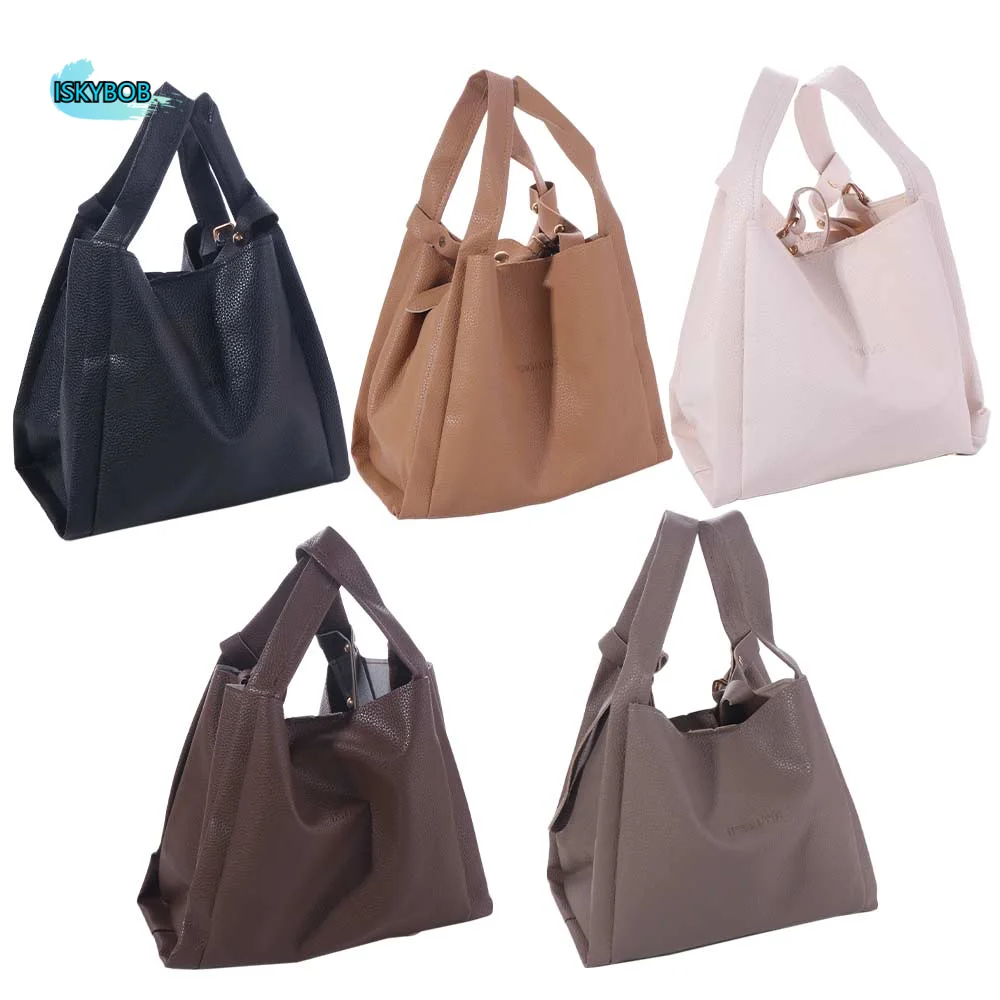 

2pcs/set Portable Versatile Bucket Handbags Solid color Pu Leather Single Shoulder Bag Luxury With Small Bag Underarm Bag Purse