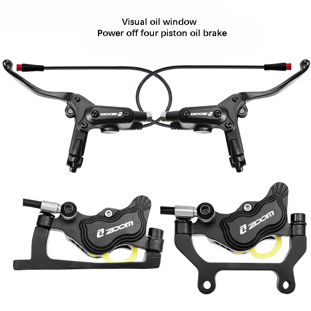 

E-Bike 4-Piston Power-Off Hydraulic Brake Electric Folding Bidirectional Braking Bike Electric Scooter Oil Brakes HB-890E