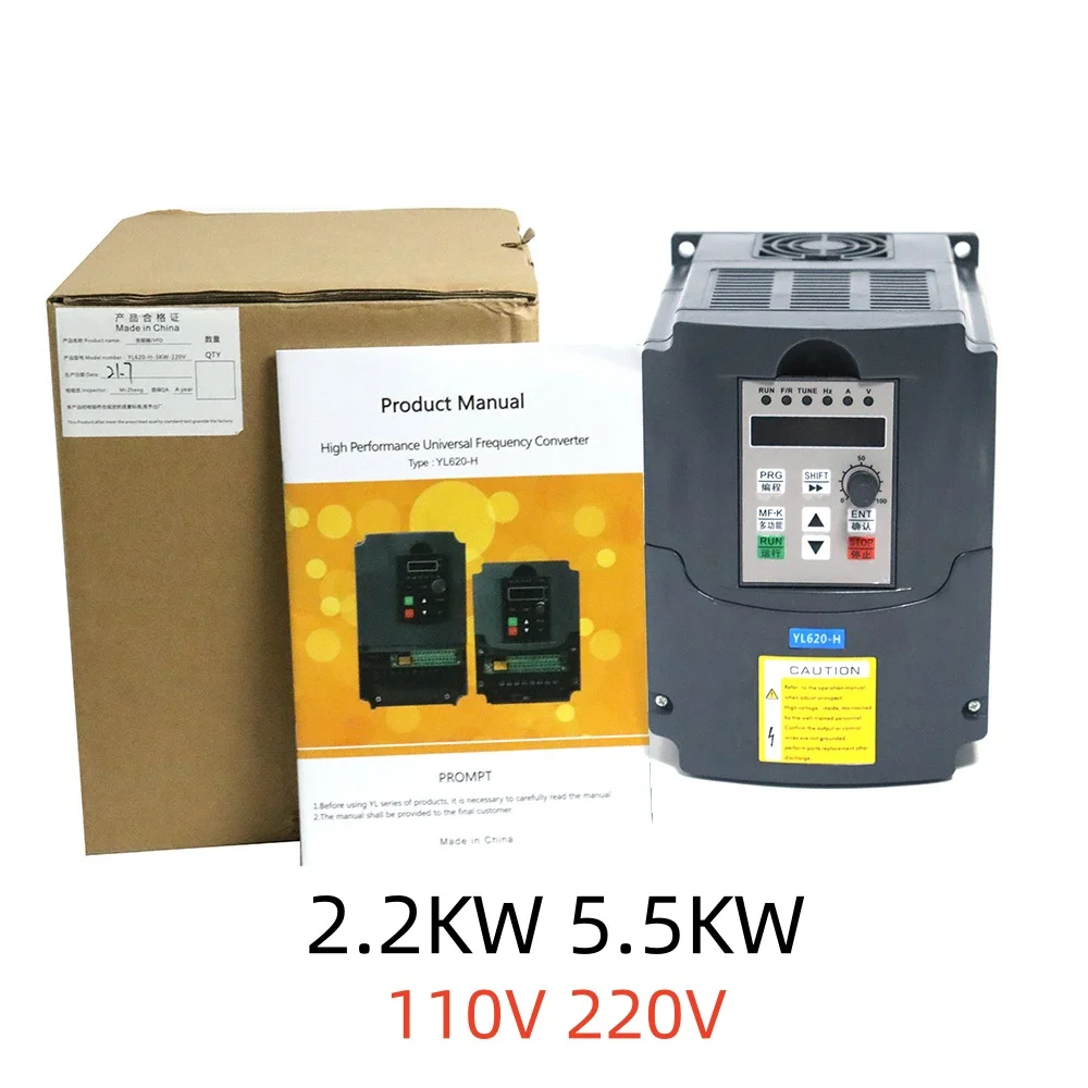 

220 В 110 В 2,2 кВт 5,5 кВт инвертор однофазный в 3-фазный векторный преобразователь VFD 10A 0-3200 Гц выход с регулируемой частотой управления приводом