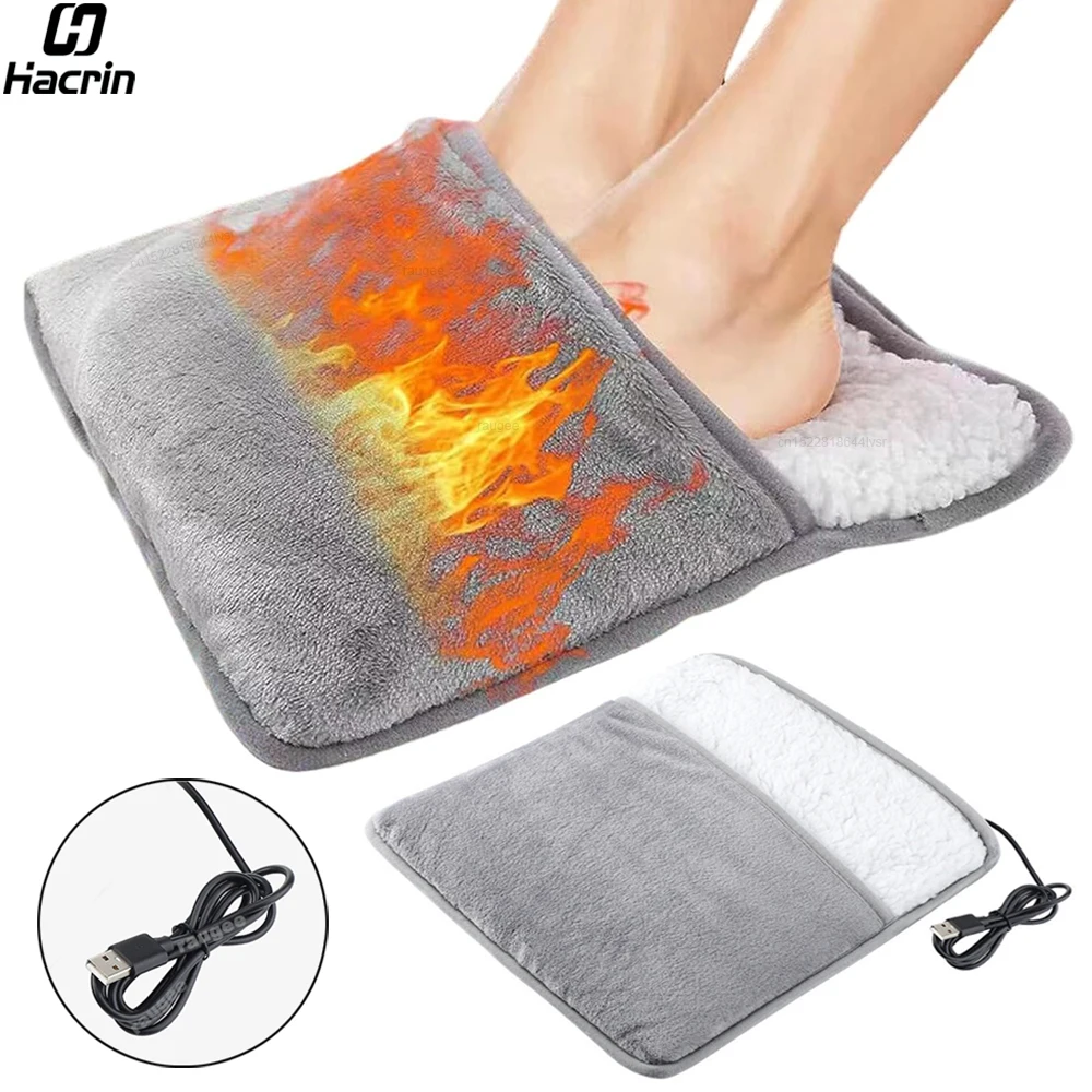 Chauffe-pieds USB chauffe-pieds coussin chauffant chauffage rapide coussin chauffant électrique pour la maison en peluche douce USB chauffé pieds plus chaud