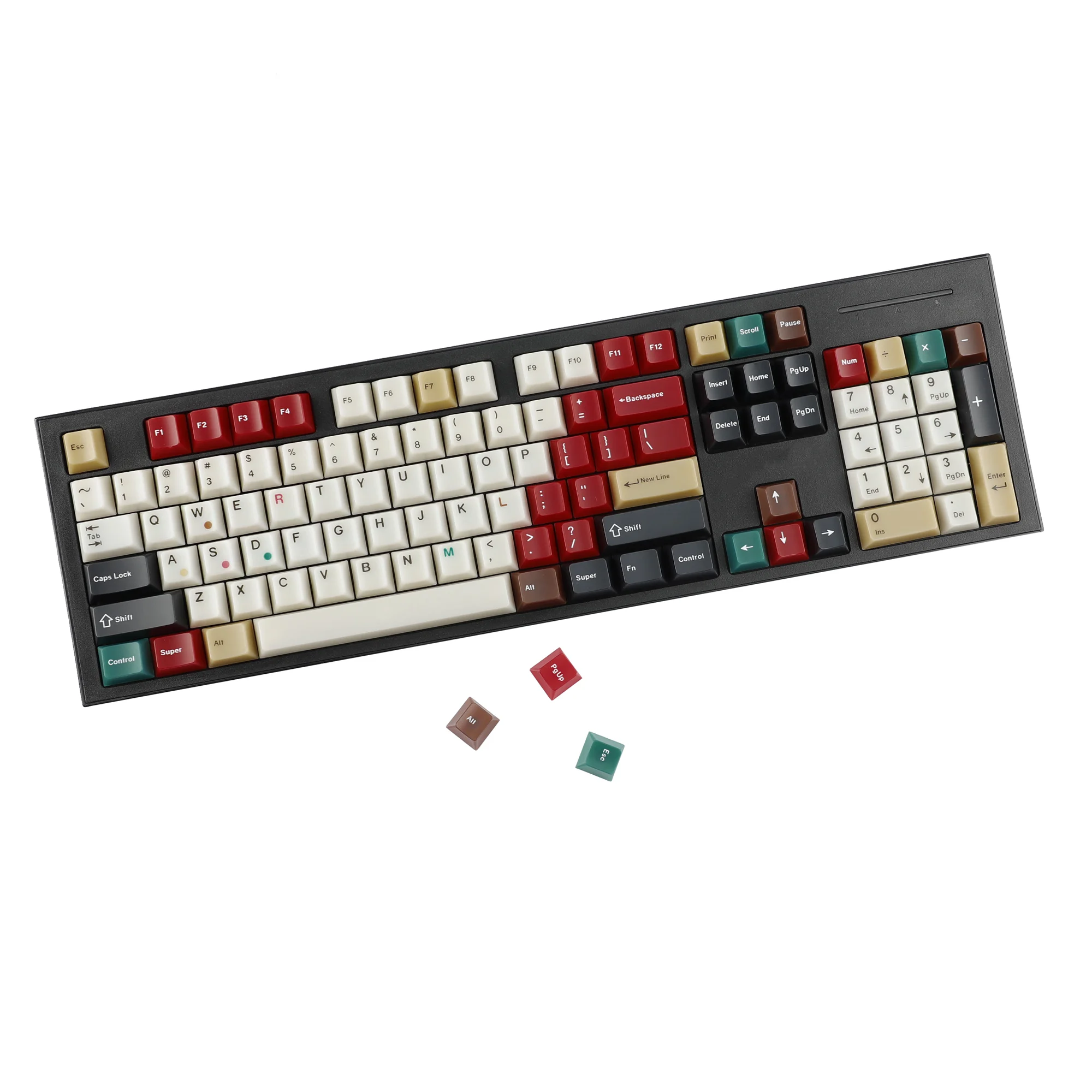 Ymdk luz de nevoeiro retrô jade macio lâmpada mista perfil cereja pc teclas personalizadas para teclados mecânicos 61/64/68/84/87/96/104/108 mx