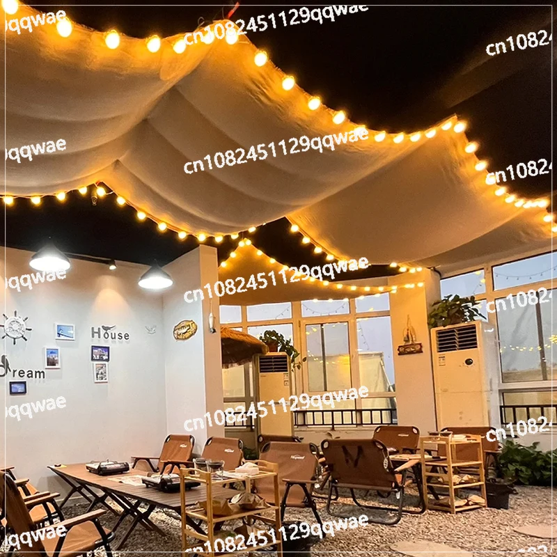 Bar tent decoration atmosphere ceiling hanging cloth sunshade cloth indoor canopy decoration wave strip camping cloth
