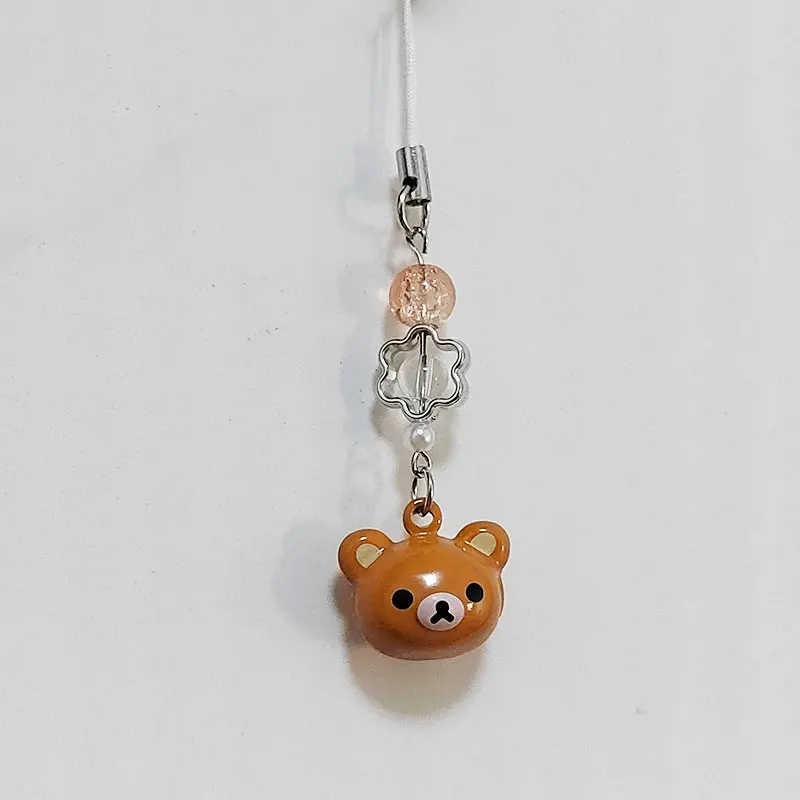 1pcs Bear Pendant Beaded Phone Charm Y2K Fairy Core Keychain