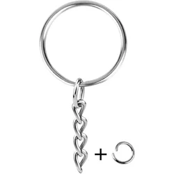 30PCS Split Key Ring with Chain and Jump Rings Silver Color Metal Parts with Open Jump Ring and Connector DIY Jewelry