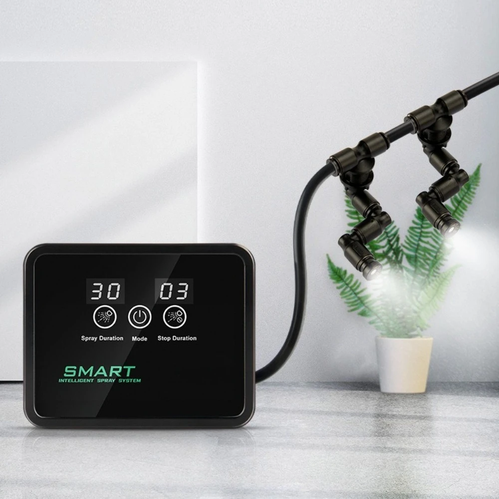 

Intelligent Reptile Fogger Terrariums Humidifier Electronic Timer Automatic Mist Rainforest Spray System Kit Sprinkler Control