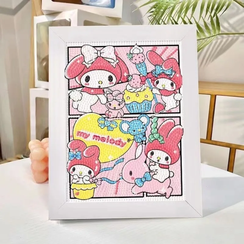 Sanrio Diamond Painting Hello Kitty Cartoon Full Diamond Mosaic 5D DIY Cross Stitch Kits Diamond Art Home Decor with Frame