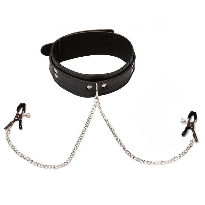 Bdsm Bondage Choker Collar with Nipple Clamp Breast Clip Chain Fetish Slaves Flirt Adult Games Erotic Tools Sex Toys for Couples