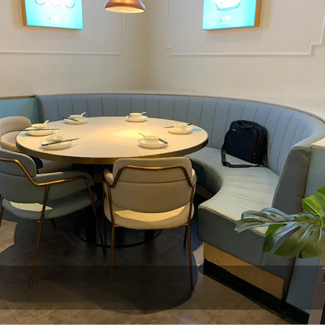 Customized Hotel Restaurant Semicircle Restaurant Sofa Booth Round Restaurant Booth