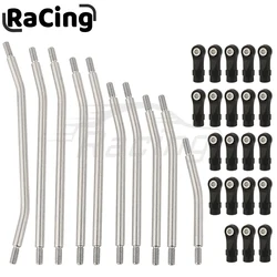 10PCS Metal RC Links Upper + Lower Linkage Chassis Link Set With Plastic Rod End For 1/10 AXIAL SCX10 II 90046 RC Crawler Car