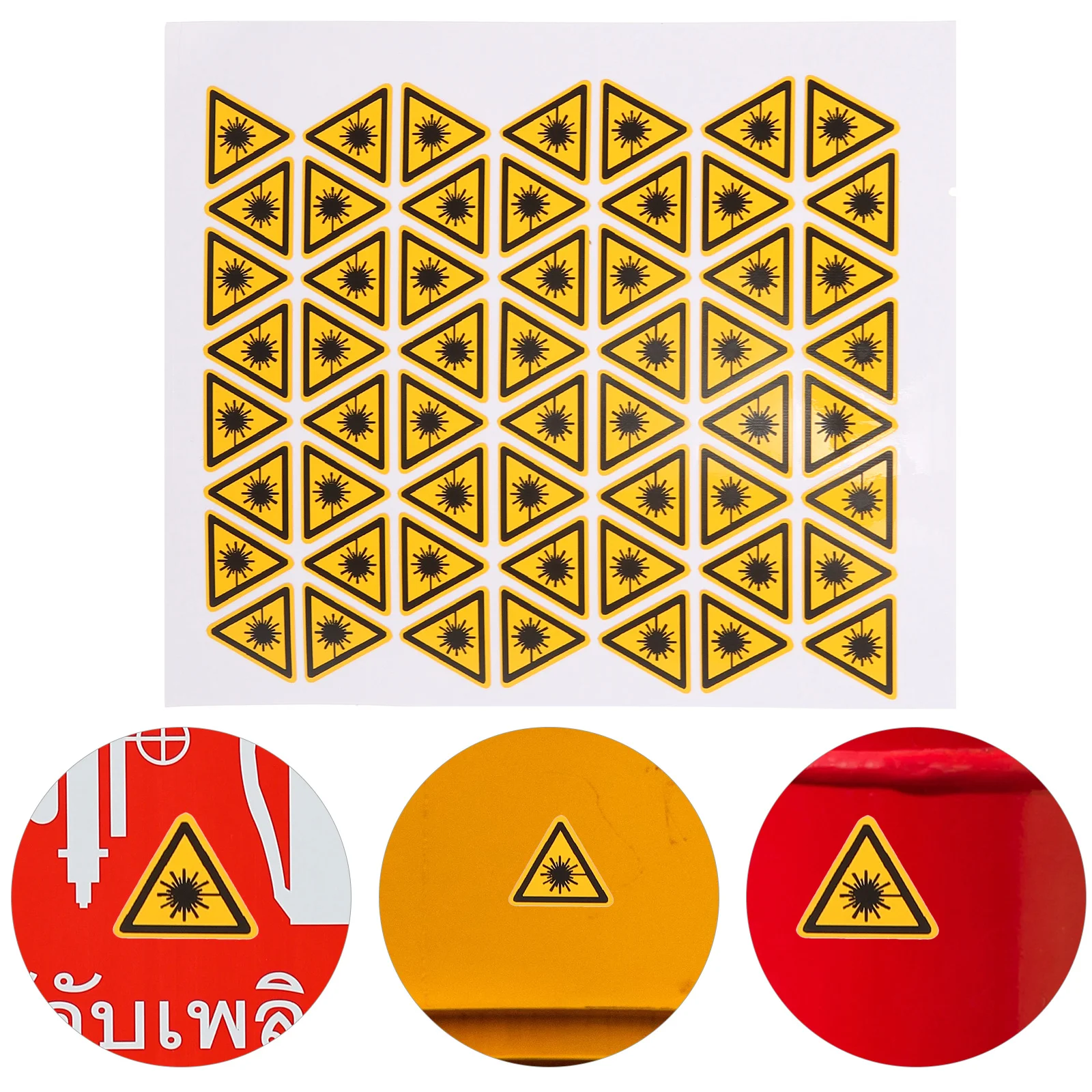 50 Pcs Beware of Security Warning Sign Sticker Cautious Decals Applique Pvc Stickers