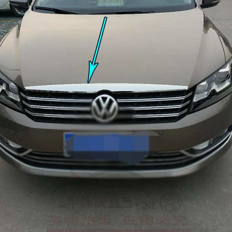 

Car Accessories For Volkswagen Passat 2011-2015 Front middle net hood trim strip engine hood trim strip ABS sequin