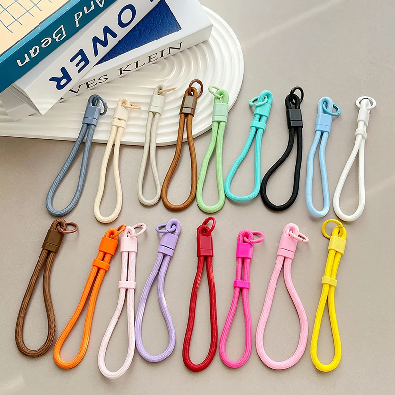 Colorful Braided Lanyard Keychain for Phone Case Women Anti Lost Knot Rope Strap Car Key Chains Diy Accessories Keyring