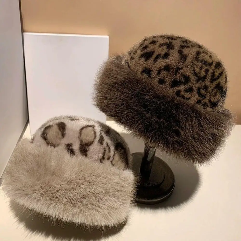帽子 breath 25ss FAUX LEOPARD FUR CAP HT3451 Women Winter Hat Leopard Faux Fur Hat Ladies Thick Warm
