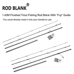 Rod Blank 1Set 1.43M 4 Sections Finished Rod Blank Carbon Fiber Trout Fishing Rod Blank Rod Building DIY Component Pole Repair