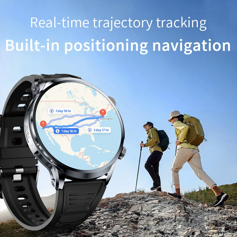 4G LTE GPS Wifi NFC SIM Card 1.95 INCH Smart Watch Men HD Camera 128GB ROM Storage Google Play Heart Rate Android Smart Watch