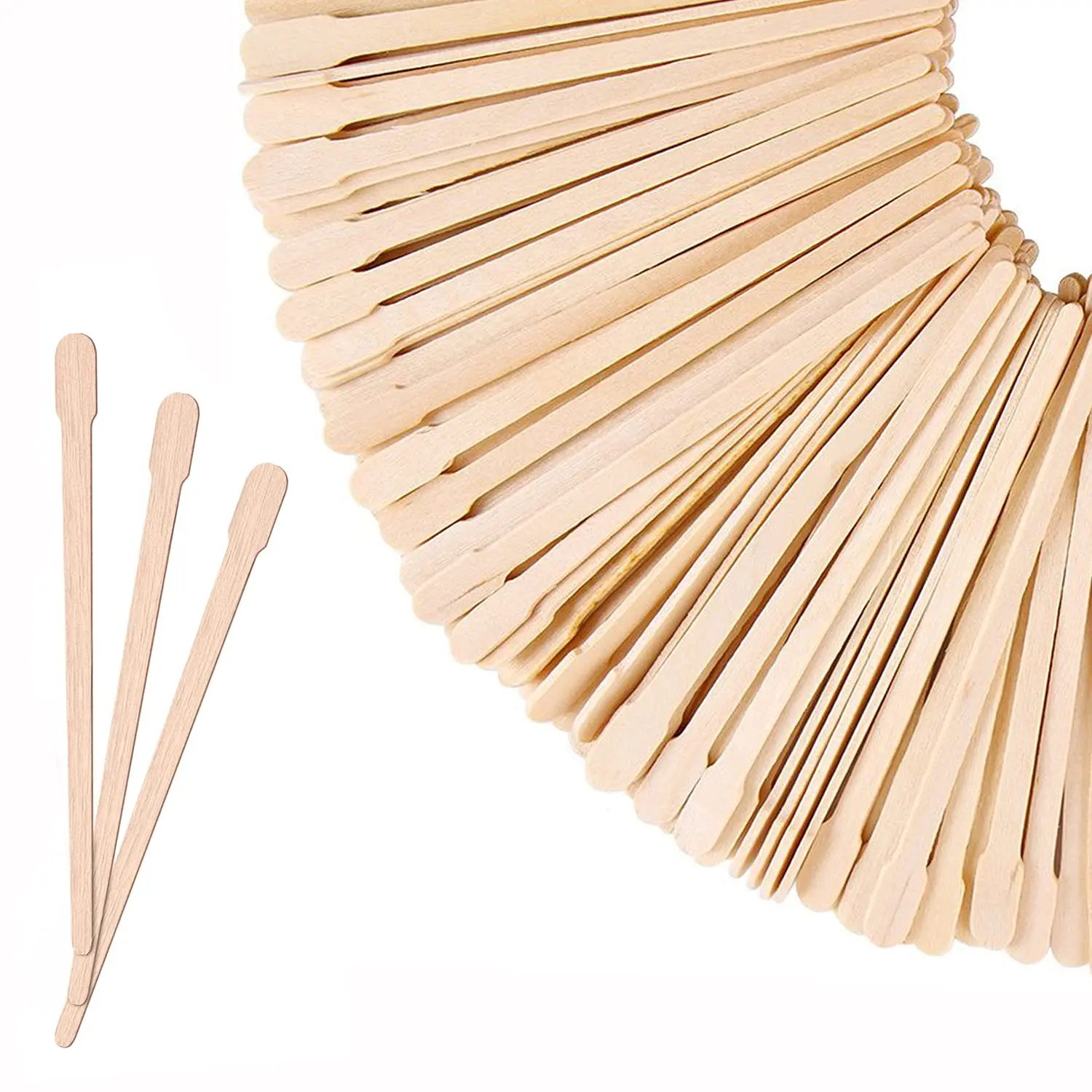 100pcs Wooden Wax Sticks Eyebrow Lip Nose Small Waxing Applicator Sticks for Hair Removal and Smooth Skin - Spa and Home Usage