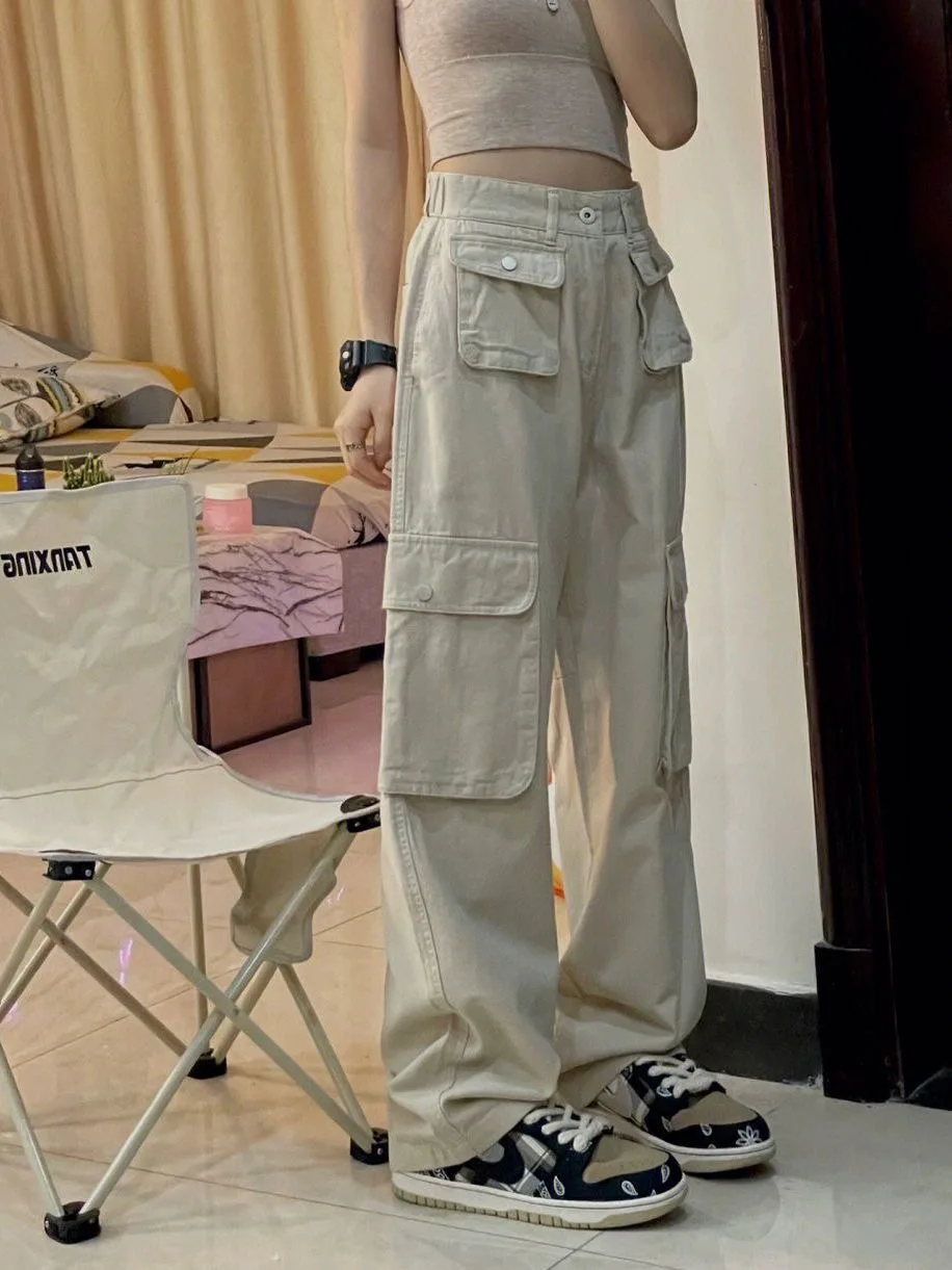 와이드 레그 팬츠 여성용 가을 고품질 영국 스타일 대학 출퇴근용 편안한 패치워크 체크 플란넬 자카드 부드러운 OL