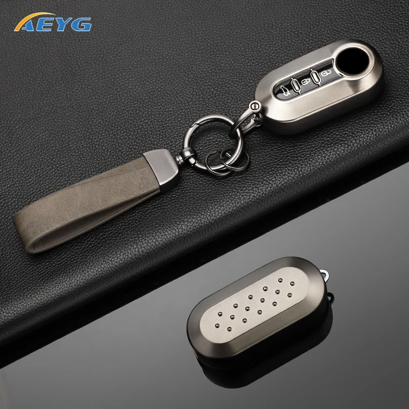 

Car Key Case Cover For Fiat 500 Ducato Panda 500L Punto Lancia Musa For Citroen Car Keyring Luxury Keychain Interior Accessories