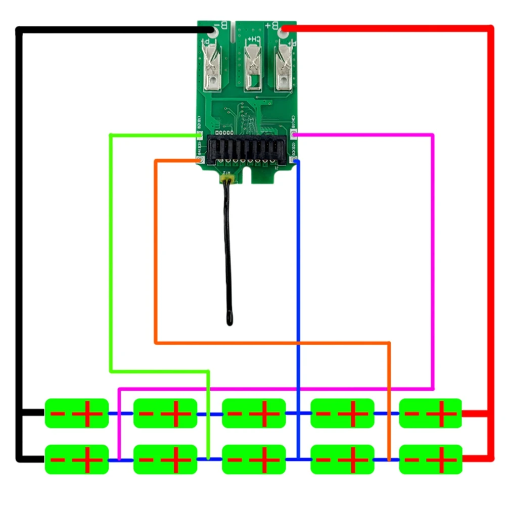 

AT29-EZ9L50 Li- Battery Plastic Case Charging Protection Circuit Board Box PCB For Panasonic 18V Lithium Tool EY9L50