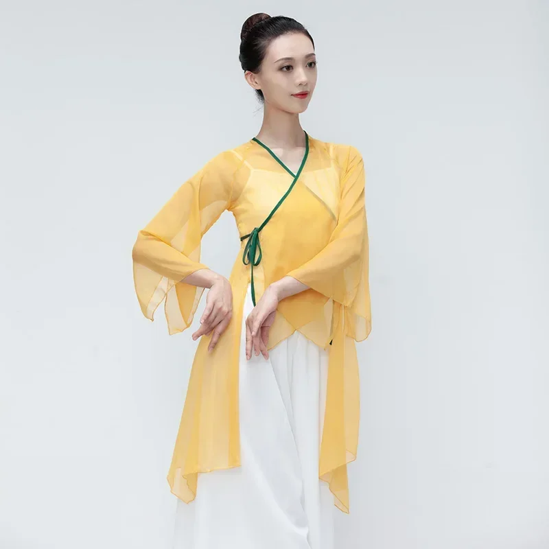 Traditional Classical Dance Costumes Female Modern Dancing National Yangko Hanfu Clothing Elegant Practice Clothes Performance