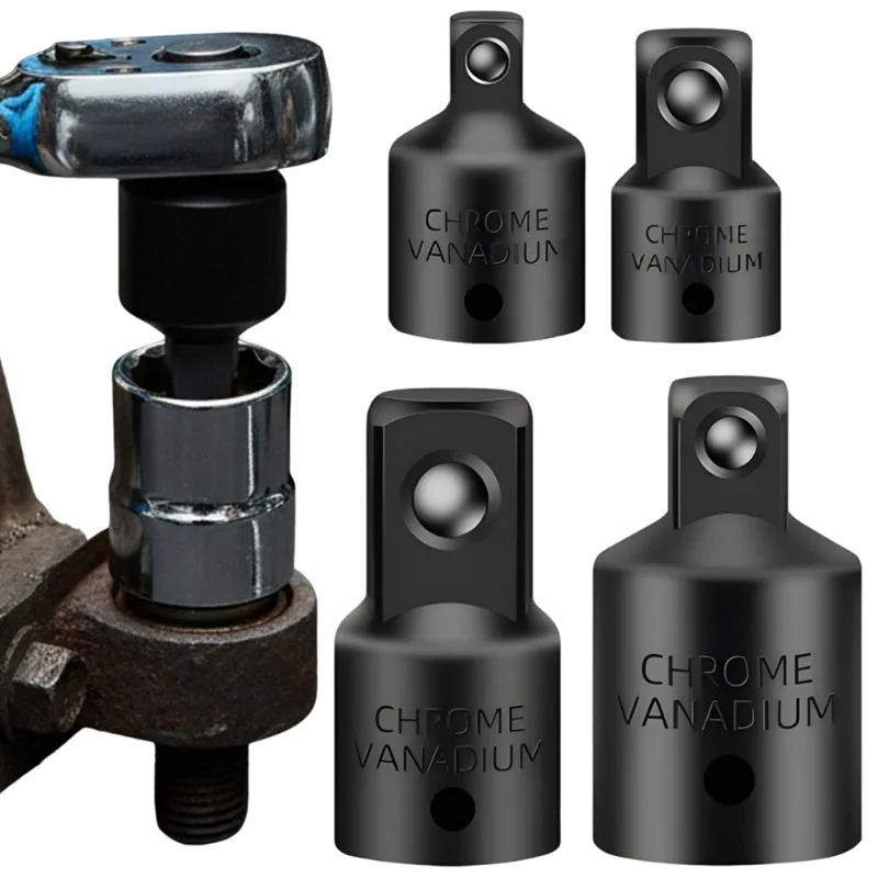 

4pcs Socket Adapter Heavy Duty Converter Set 1/4 3/8 1/2 Drive Metal Steel Reducer for Ratchet Wrench Car Repair Garage Tools