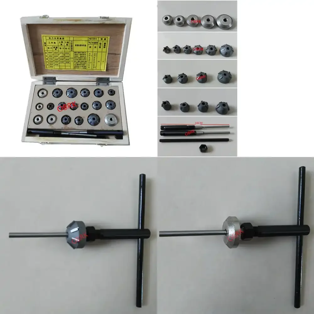 

Motorcycle Valve Repair Tools Reamer Kit Valve Seat Cutter Grinding Stone and Guide Pilots