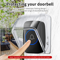 CACAZI PC Transparent Waterproof Cover for Wireless Doorbell Button Chime Outdoor Rain-cover Home Case Suitable for Most Buttons