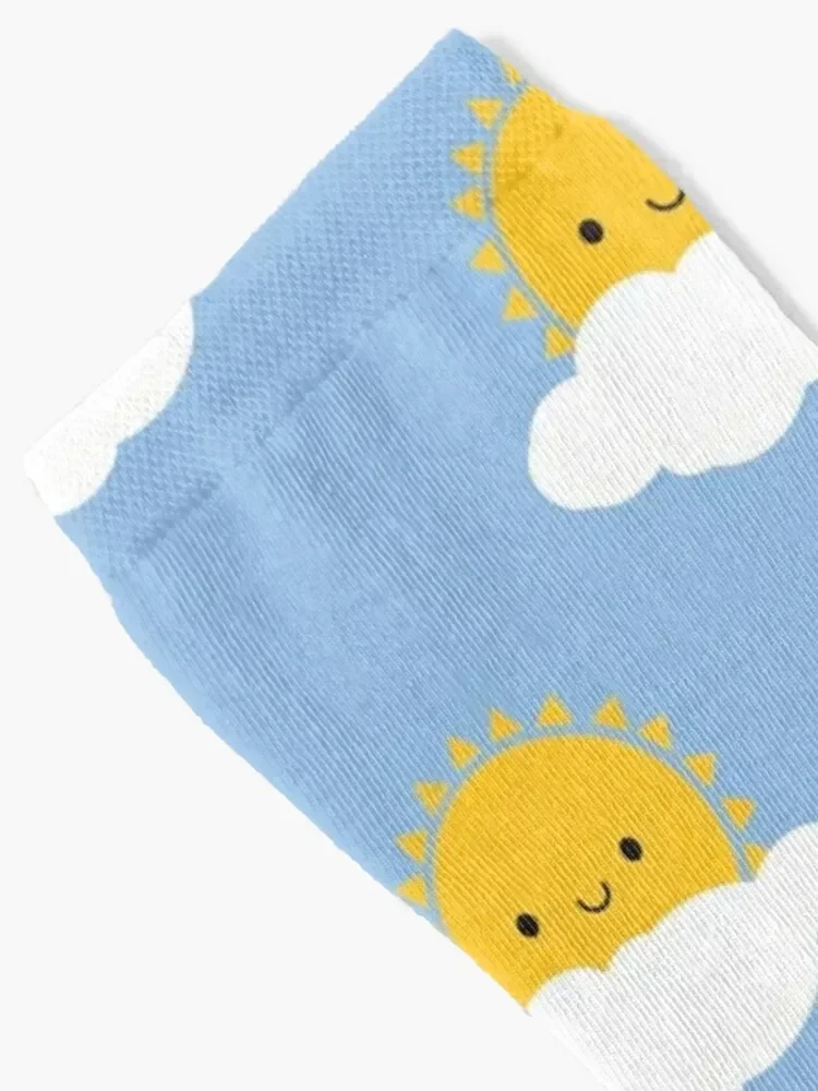 Olá Sunshine - Kawaii Sun Socks Meias compressão presentes de inverno Meias coloridas de Natal para meninas e homens