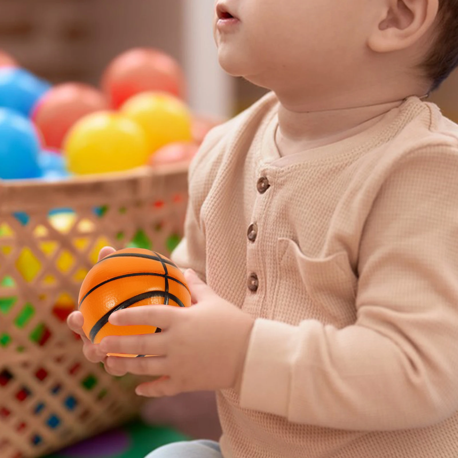 

12 Pcs Mini Basketball 5cm Pu Foam Sports Stress Balls Portable Squeeze Toys Stretchy Ball Gifts Pressure Reducing Creative Toy
