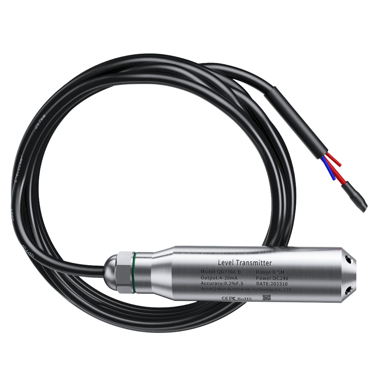 Submersible Hydrostatic Liquid Level 5m 10m 15m 500m Sensor 4-20mA 0-10V Oil Fuel Water Transmitter RS485 Tank Well Transducer