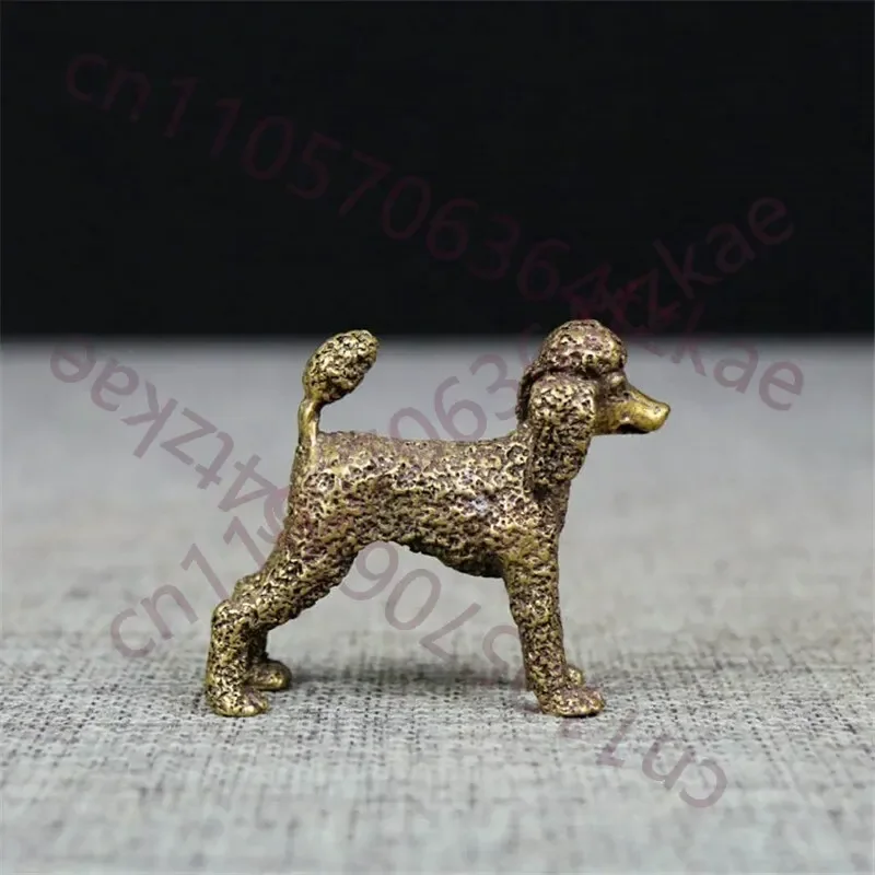 Pure Copper Cute Poodle Statue Feng Shui Ornament Statue