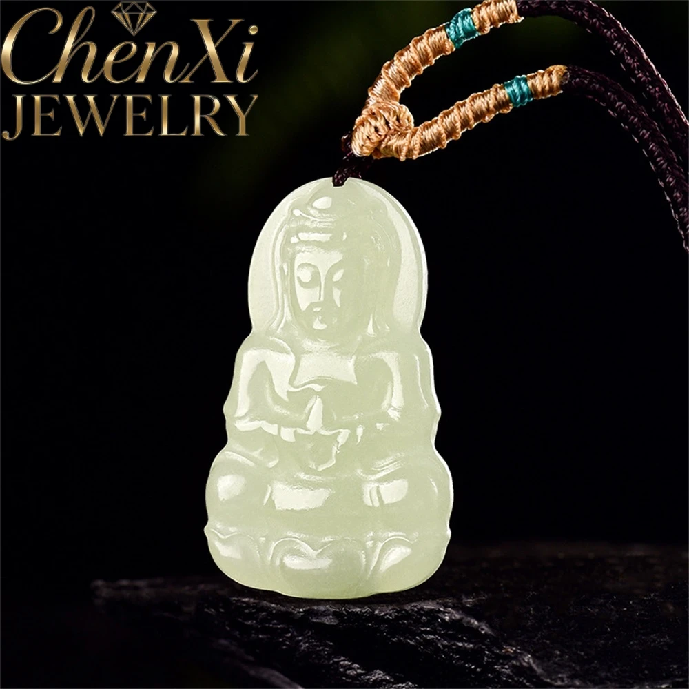 

High-end Natural Hetian White Jade Purifying Bottle Avalokitesvara Pendant Luxury Quality Fashion Fine Jewelry Exquisite Elegant