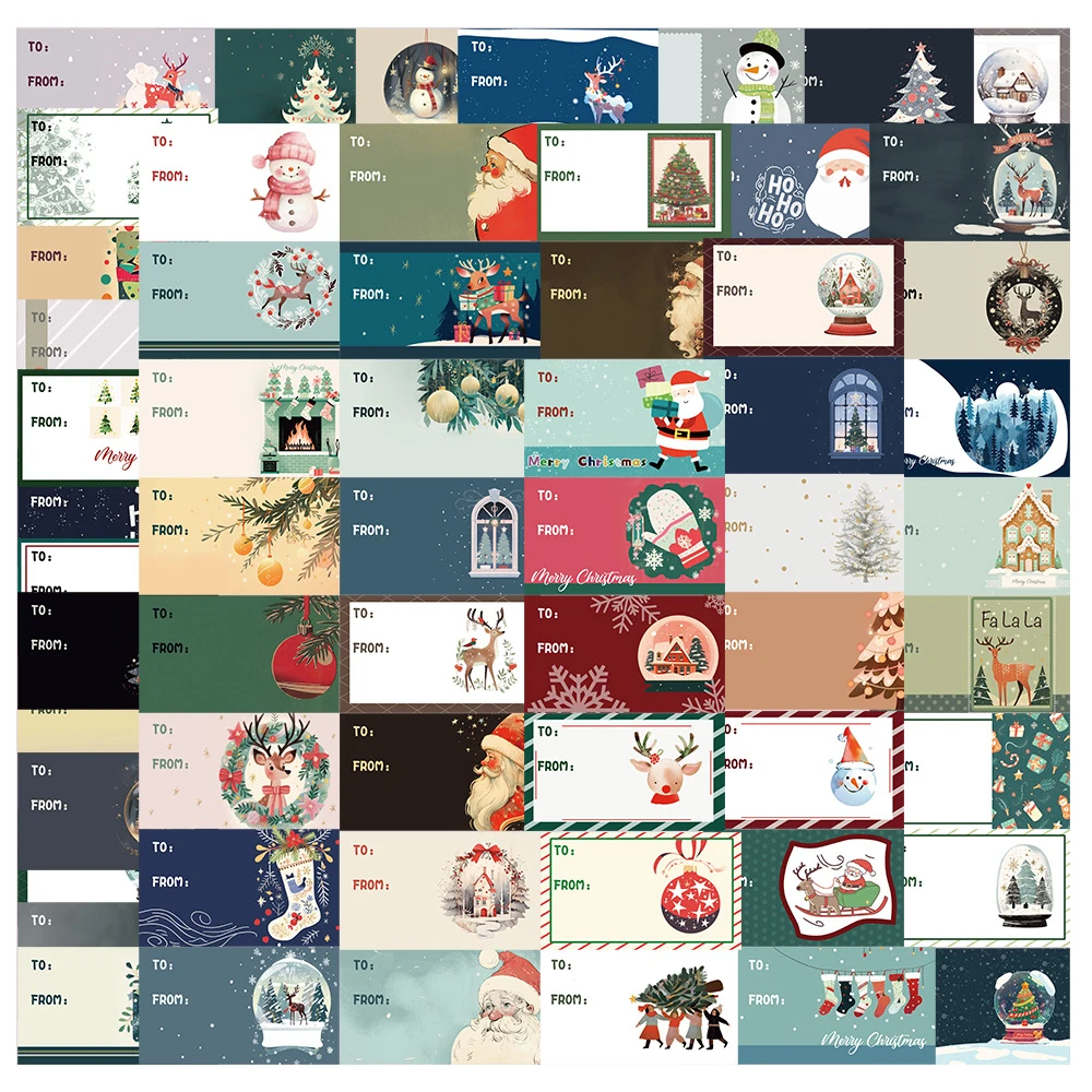 

10/30/60PCS Cute Children Christmas Material Cartoon Stickers Classic Toy Skateboard Laptop Luggage Joke Waterproof Sticker Gift