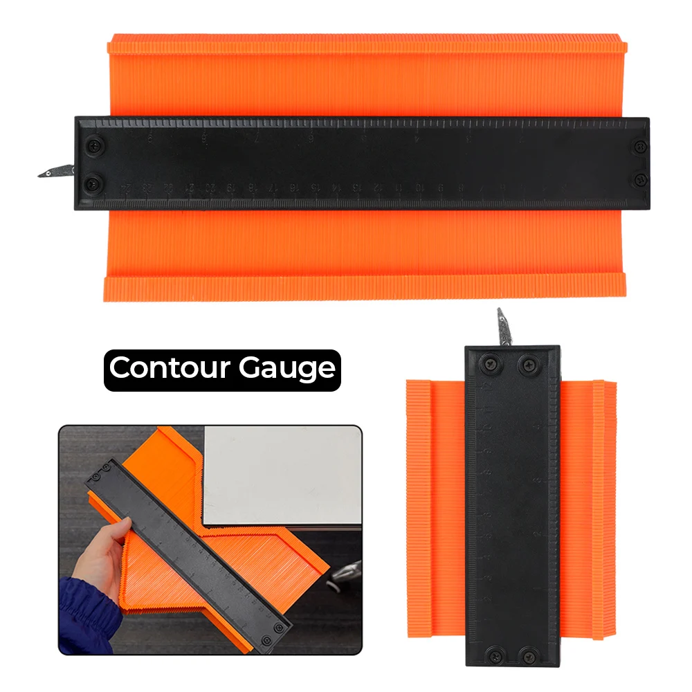 

Contour Gauge Profile Duplicator Tool Alloy Edge Shaping Wood Measure Ruler Adjustable Lock Laminate Tiles Meethulp Gauge
