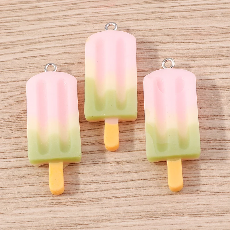 10 szt. 14x41mm Urocze, kolorowe zawieszki w kształcie lodów na patyku, idealne do tworzenia biżuterii, kolczyków, naszyjników i innych rękodzieł DIY.