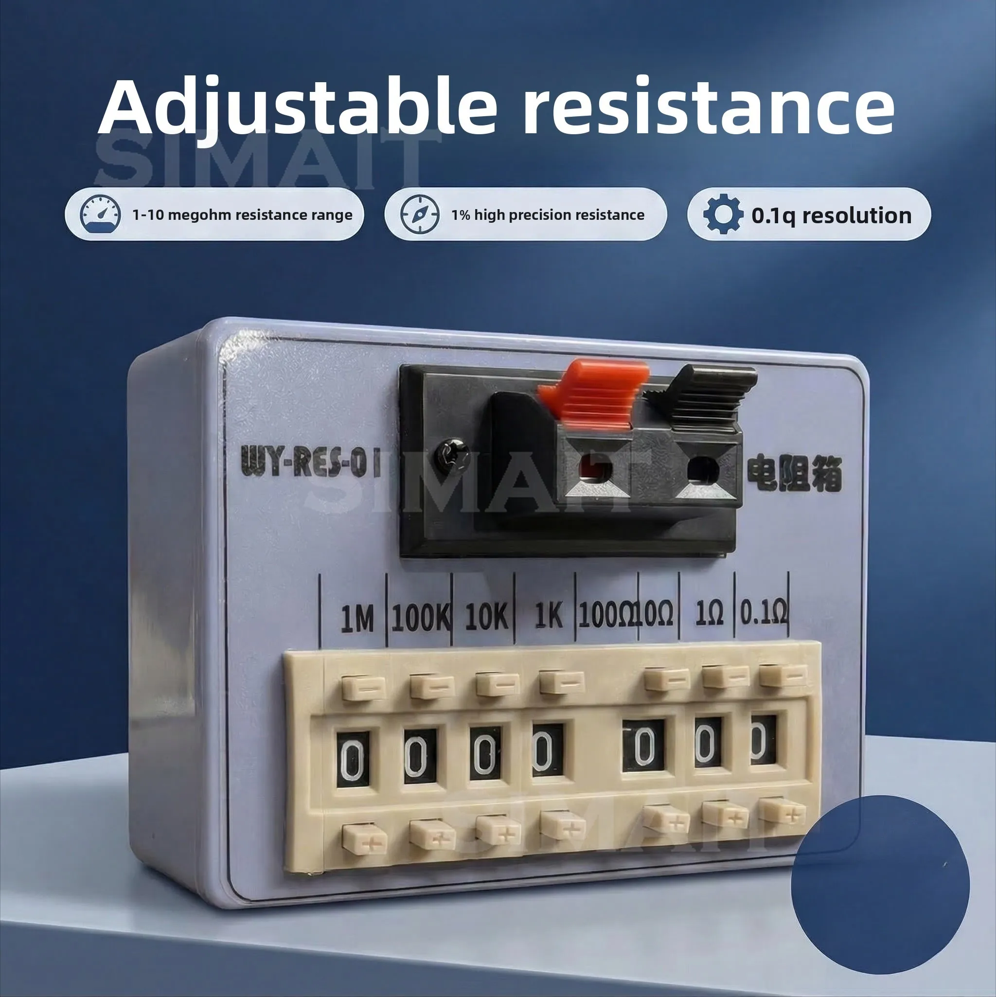 WY-RES-01 Pocket Resistance Box 2Ω-9.999MΩ | Dial Programming Resistor Box ABS for Test Meters