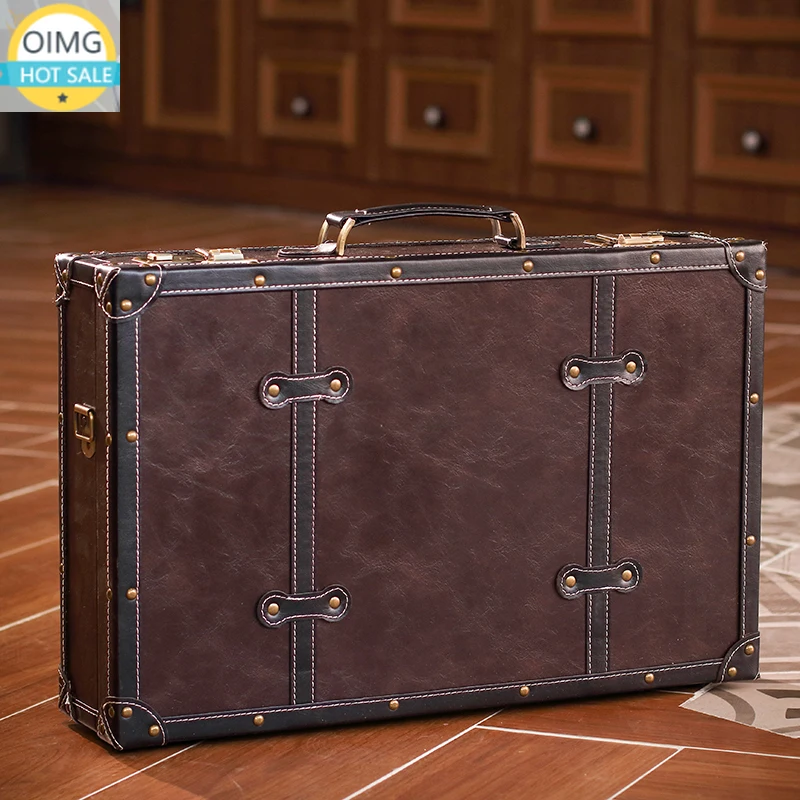 Toolbox Oil Head Box Electric Push Shear Multifunctional Storage Box Retro Hairstylist's Exclusive Leather, Personalized Trend