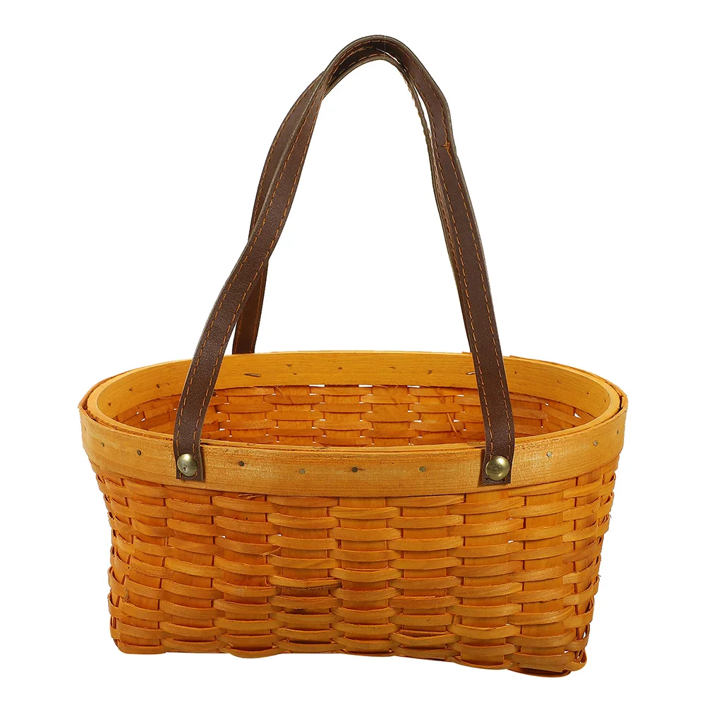

Bamboo Picnic Woven Storage Bamboo Woven Basket ML1816S Portable Handmade Fruit Cooler Shopping Small Size Home Container
