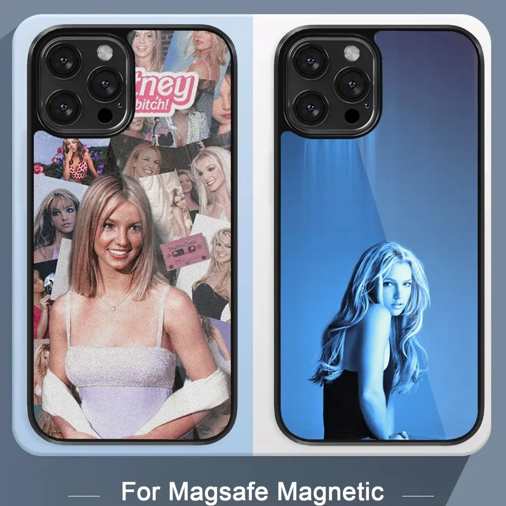 Singer Britney Spears Phone Case For iPhone 15 14 13 12 11 Pro Max Plus Mini Magsafe Magnetic Black Cover