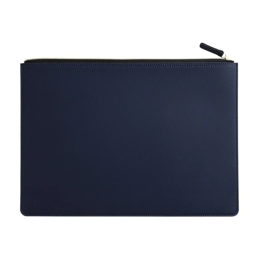 Cartella di file A4 in pelle PU Borsa con cerniera impermeabile Valigetta da lavoro Clip di archiviazione di file di alta qualità in più colori