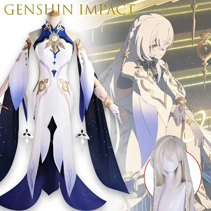 

Genshin Impact Истоарт Аргон времени косплей костюм аниме игровой персонаж наряд для ролевых игр сексуальное платье наряд парик комплект вечерние