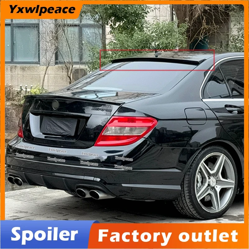 

For Benz C-class W204 Roof Spoiler 2008-2013 High Quality ABS Glossy Black and Carbon Fiber Look Car Rear Wing Spoiler