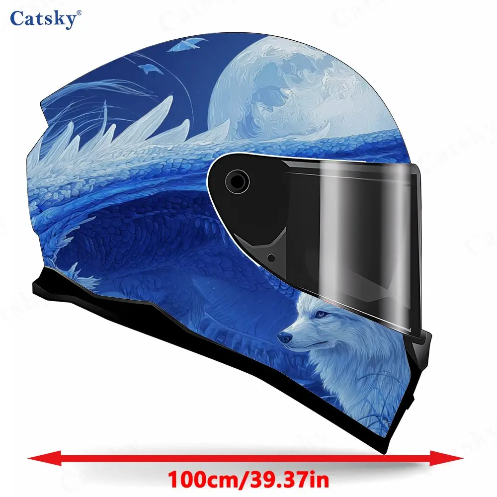 Holy Ice Dragon Pattern Helmet stickers , PVC Material Multifunctional Helmet Stickers, Scratch-Resistant & Fade-Proof, Easy to