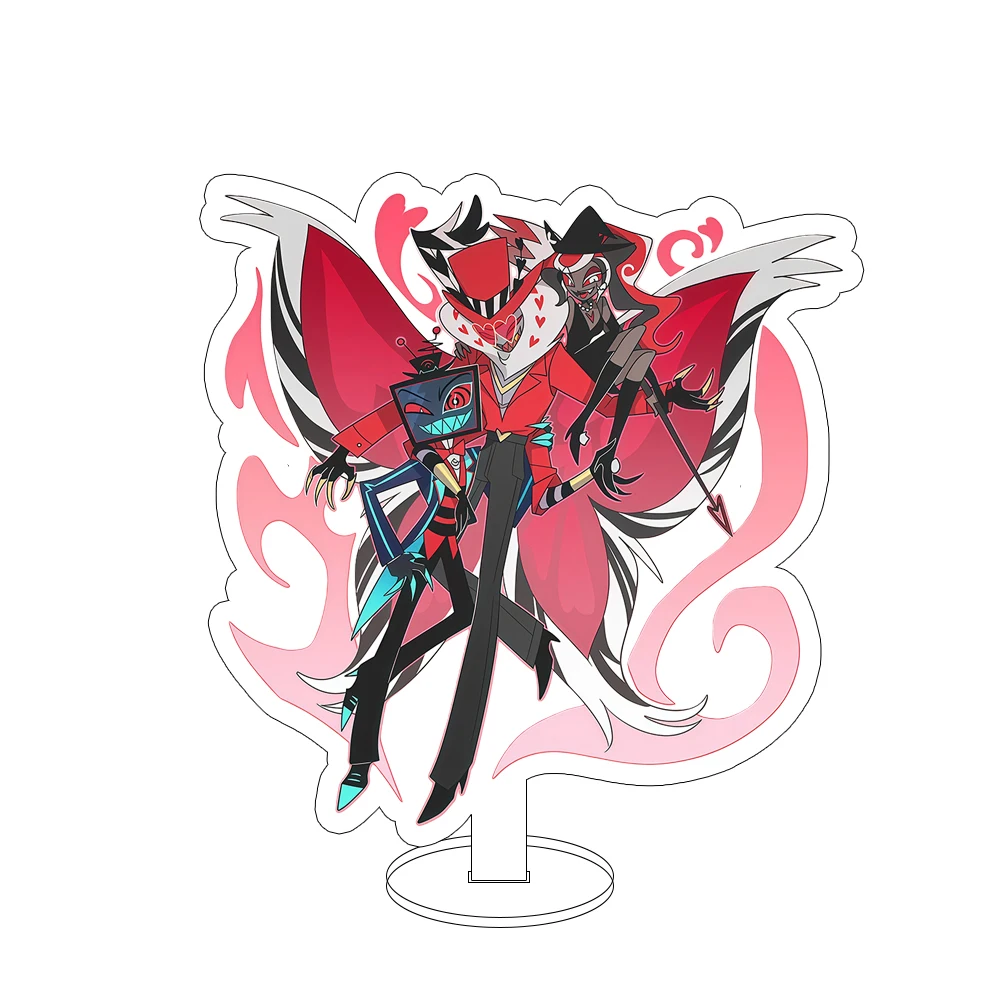 Für Hazbin Hotel Vox Valentino Samt Alastor Engel Staub 15 cm Acryl Ständer Anime Cartoon Nette Desktop Ornament Festival Geschenk