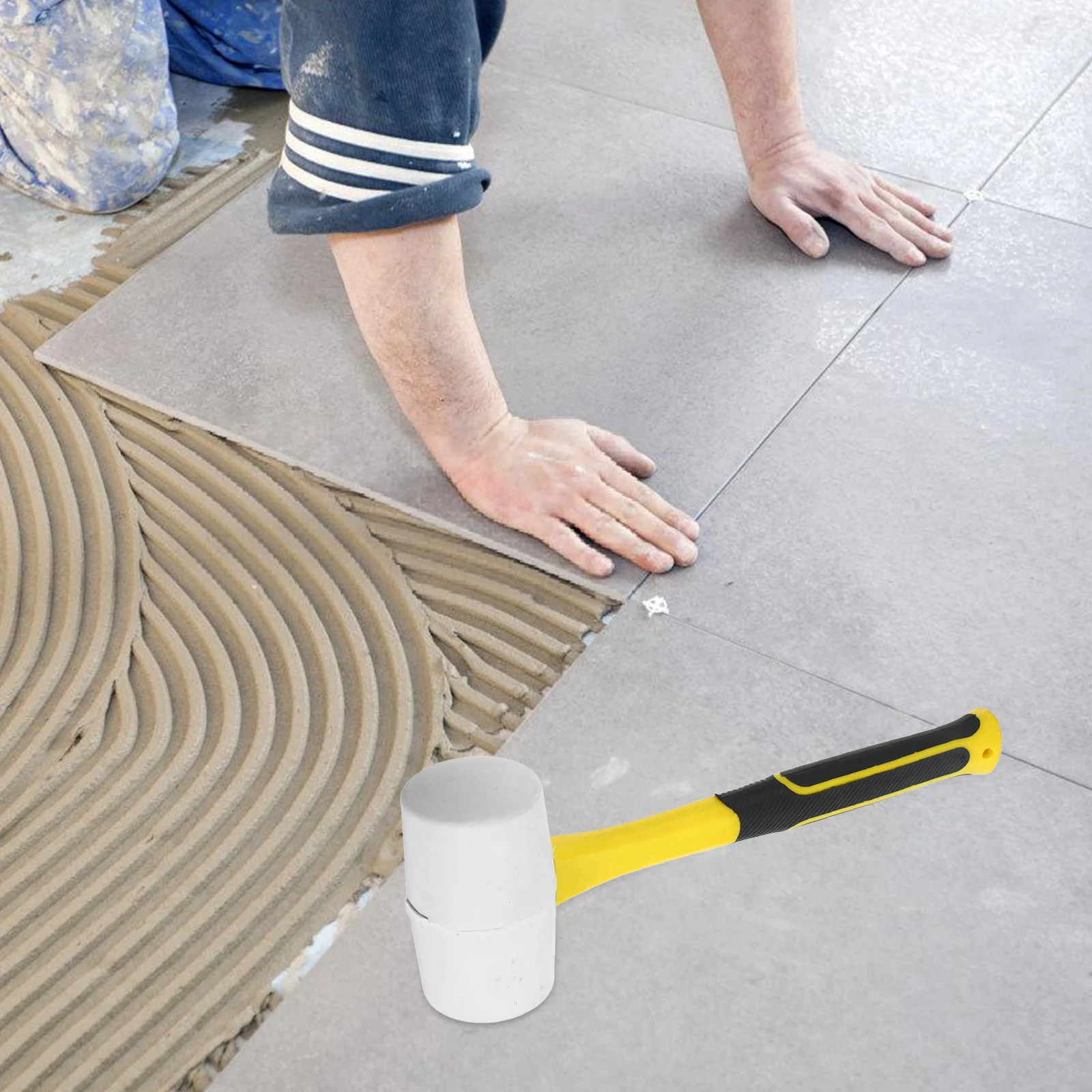 

Non-Slip Rubber Hammer Mallet Durable Carpentry Tool Elastic Head Practical Sturdy Long Time Use Rubber Hammer