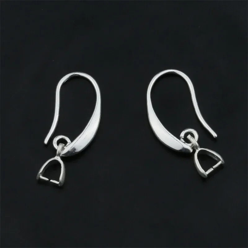 10/30pcs Silver Gold Pin Ear Hook Clips Pinch Bail Crystal DIY Making Earrings Findings length25mm