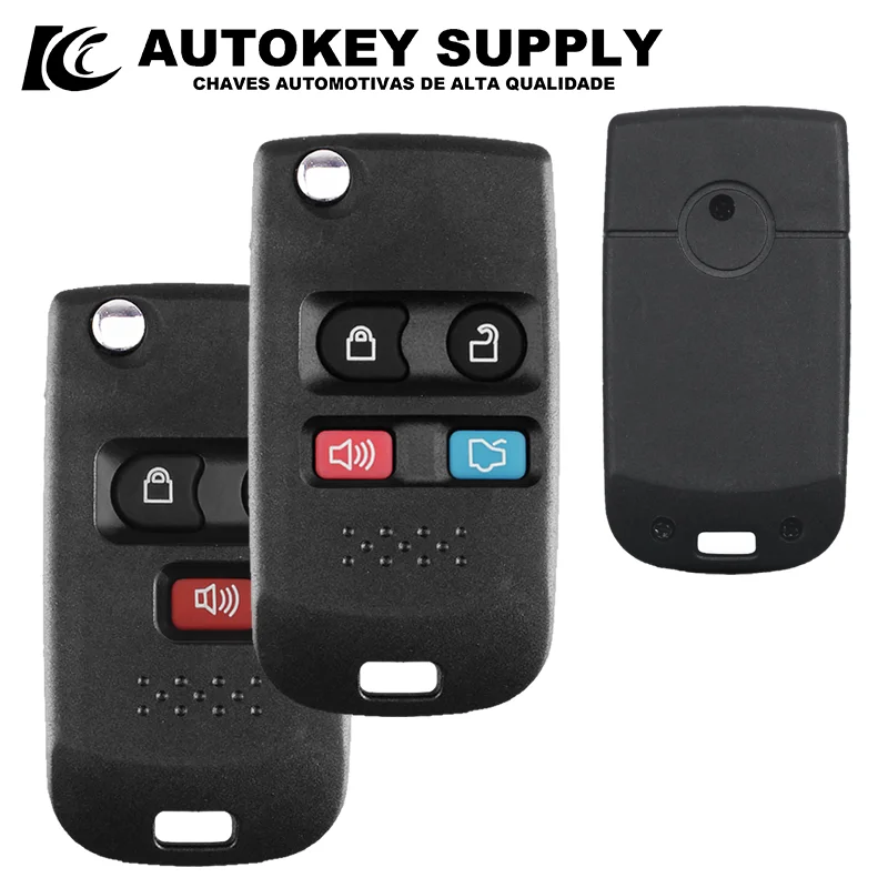 Modified 3 4 Buttons Flip Key Shell Case For Ford Edge Flex Explorer Escape Expedition Focus Lincoln Mercury Navigator F150 F250