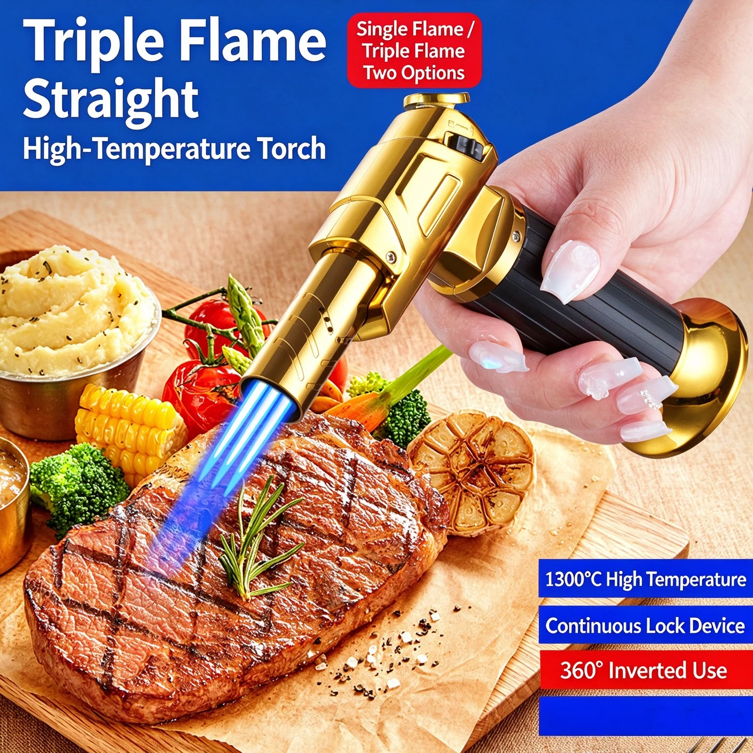 2026 Windproof Large Flame Torch Gun Lighter Welding Cigar Kitchen Ignition Outdoor BBQ Barbecue Men's Ignition Tools Wholesale